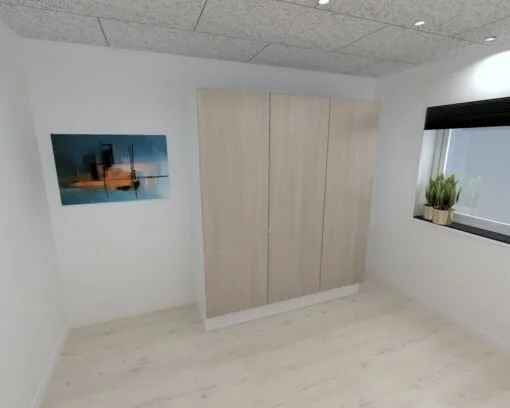 Kitchn Garderobeskab med 3 låger i træ 180 cm fra Kitchn med Cleveland Grå Eg front